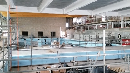 Swimming pool build progress